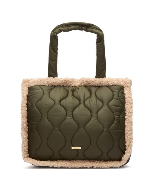 Barbour Green Marnie Quilt Tote Bag