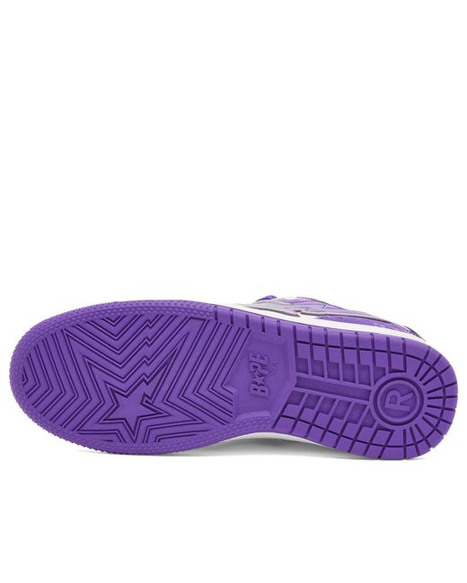 A Bathing Ape Purple Camo Leather Sk8 Sta Sneaker for men