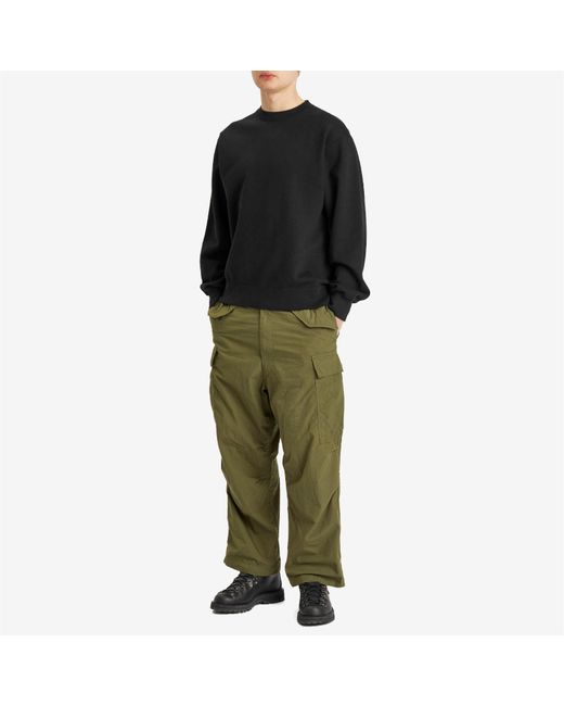 Beams Plus Black Crew Sweatshirt for men
