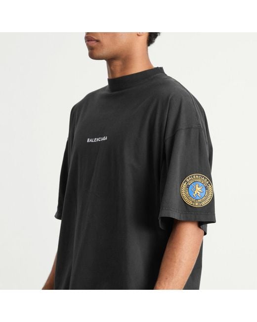 Balenciaga Black Uniform Merch Dry Jersey Oversized T-Shirt for men