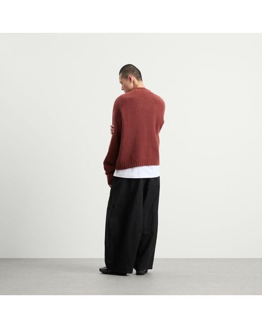 BOUND Purple Cropped Wool Jumper for men