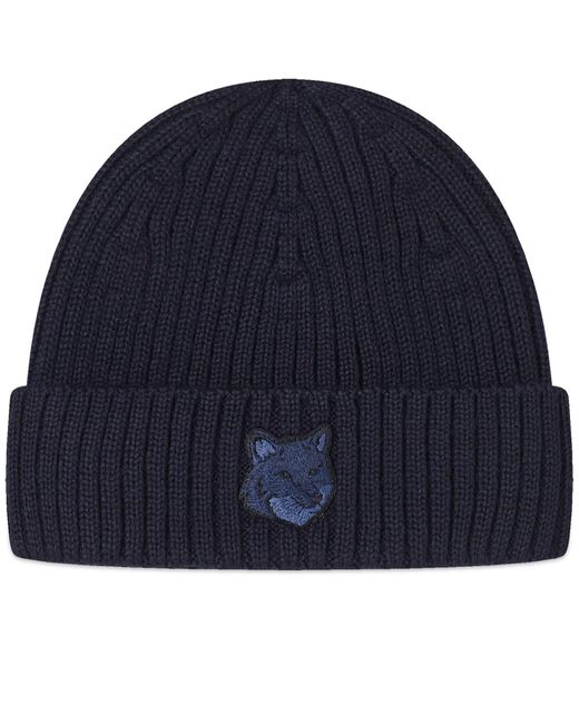 Maison Kitsuné Blue Bold Fox Head Beanie Hat