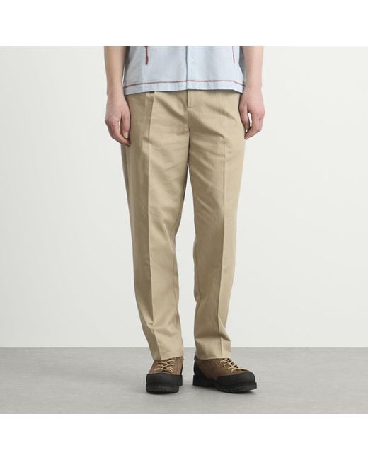 Wax London Natural Aubyn Pleated Trousers for men