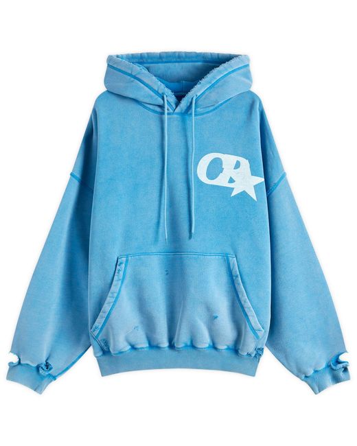 Cole Buxton Blue Cb Star Distressed Pocket Hoodie for men
