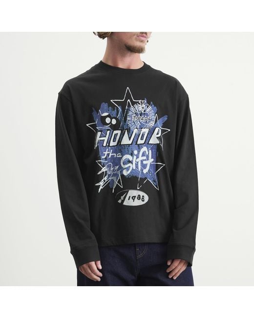 Honor The Gift Gray Pop Art Long Sleeve T-Shirt for men