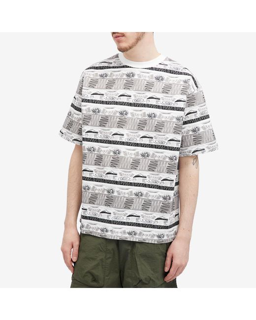 Manastash Gray Mountain Stripe T-Shirt for men