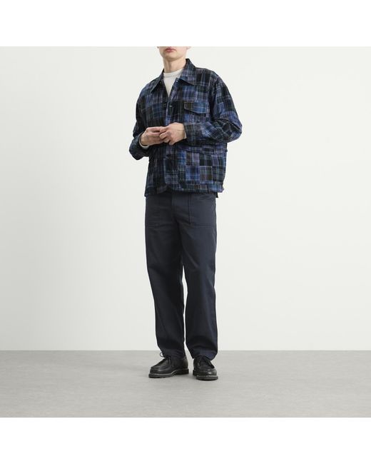 Universal Works Blue Madras Patchwork Duty Jacket for men