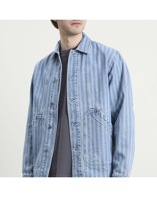Forét Blue Berry Denim Overshirt for men