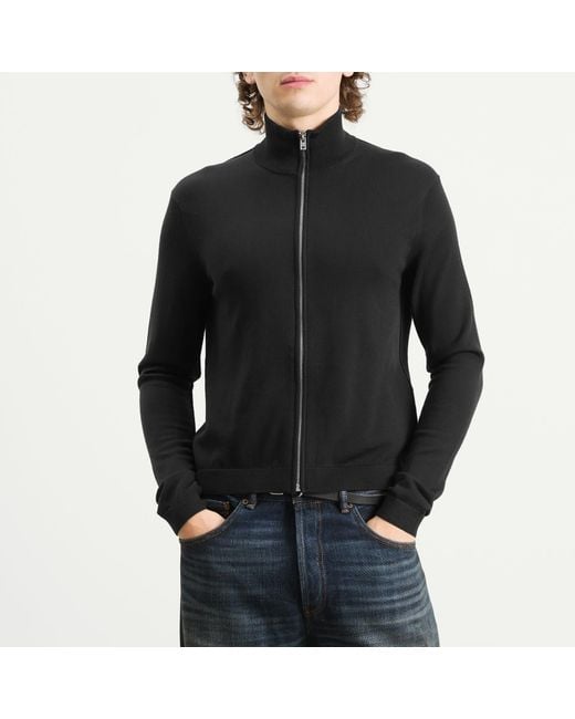 Acne Black Kungo Merino Zip Through Jumper for men