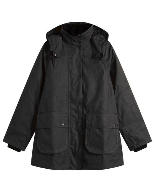 Barbour X Margaret Howell Stand Collar Parka Jacket in Black | Lyst UK