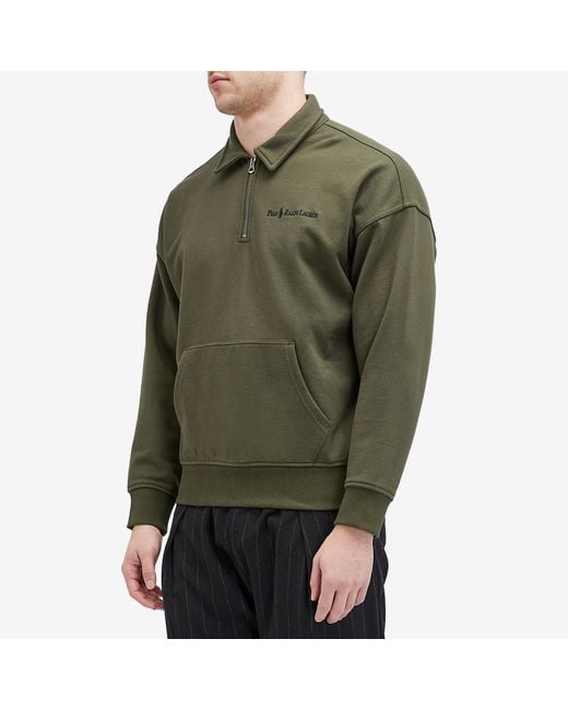 Polo Ralph Lauren Green Heavyweight Quarter Zip Sweatshirt for men