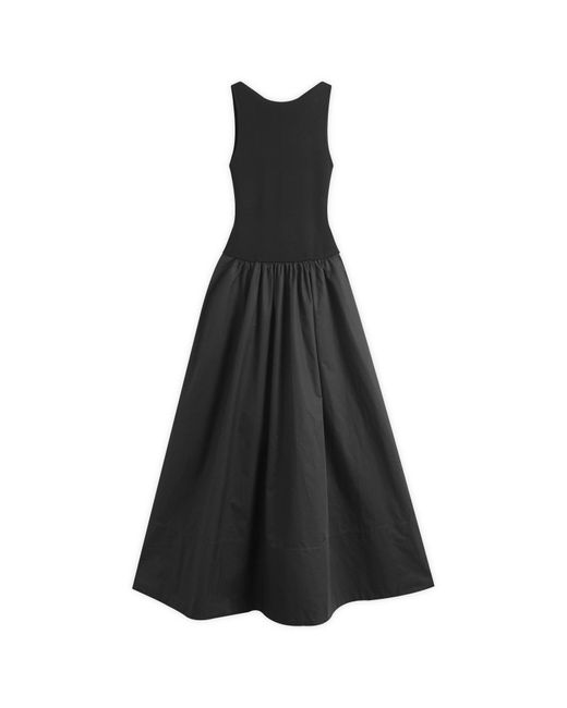 St. Agni Black Bateau Cut Out Midi Dress