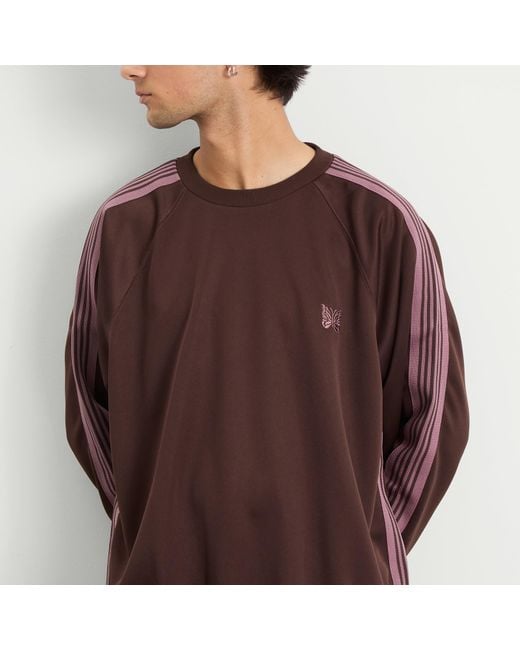 Needles Brown Poly Smooth Crew Neck Sweatshirt for men