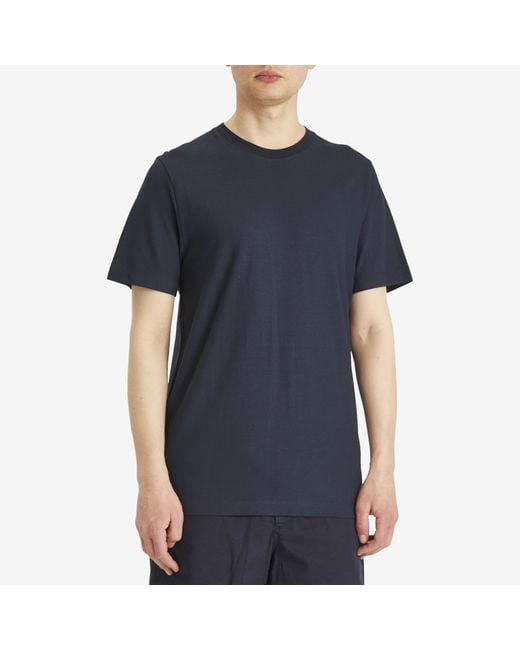 Norse Projects Blue Minimalist Cotton Crepe Logo T-Shirt for men