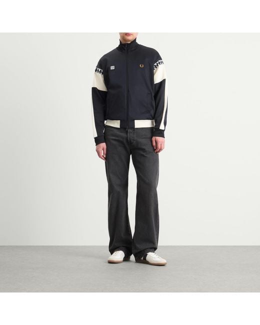Fred Perry Black Meyba Cut And Sew Track Jacket for men