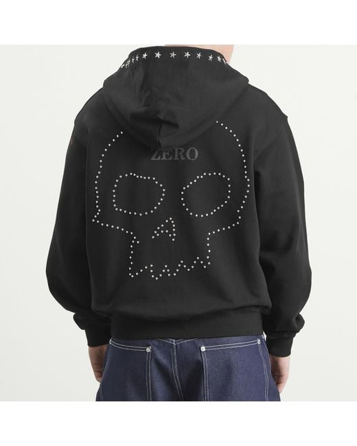Pleasures Black X Zero Dane Studded Hoodie for men