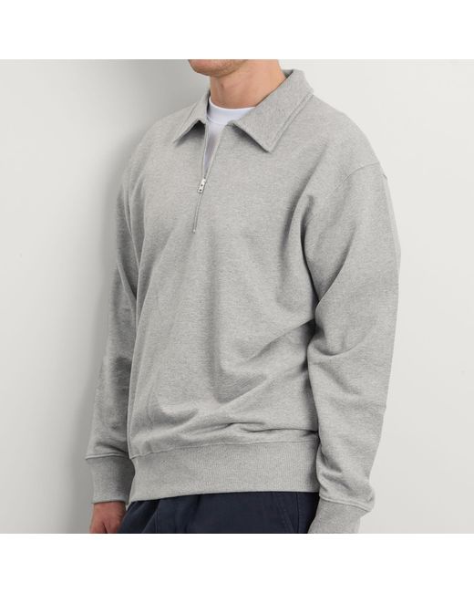 Norse Projects Gray Norse Standard Half Zip Sweatshirt for men