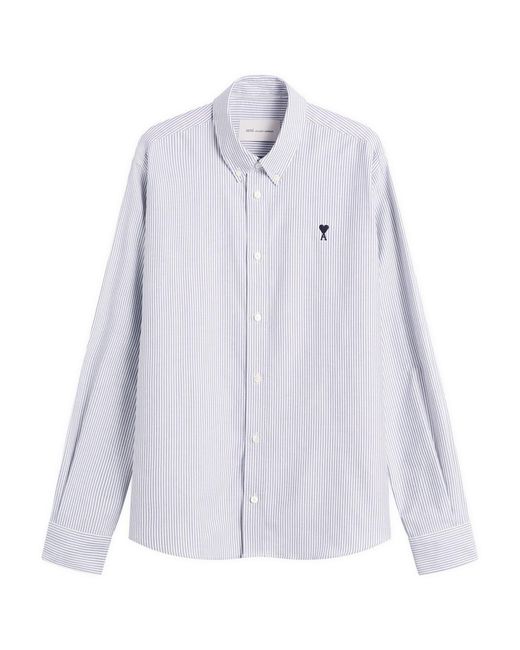 AMI Blue Contrasted Adc Classic Shirt for men