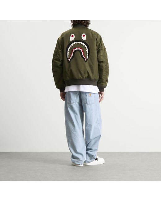 A Bathing Ape Green Shark Ma-1 Jacket for men