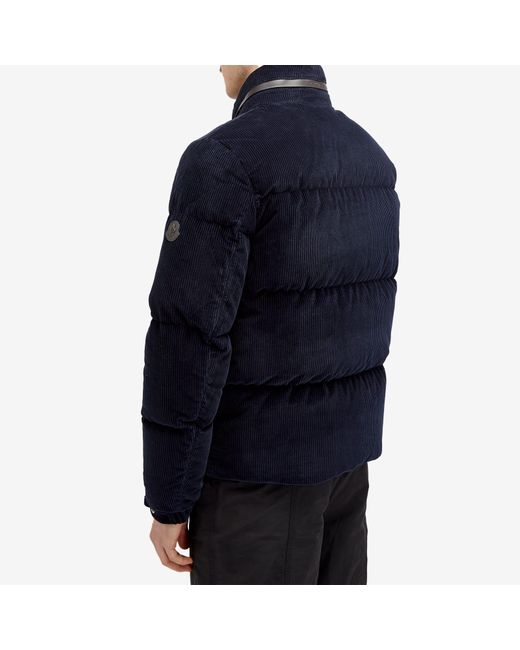 Moncler Blue Corduroy Padded Jacket for men