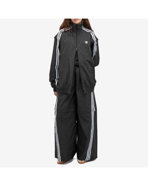 adidas Oversized Zip-Off Track Top in Black | Lyst