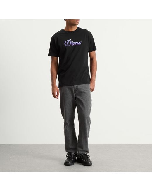 Dime Black Cursive Cloud T-Shirt for men