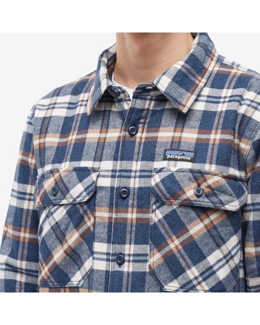 Patagonia Insulated Fjord Flannel Shirt Jacket in Blue for Men | Lyst UK