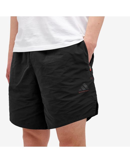 Adidas Black Basketball Woven Short for men