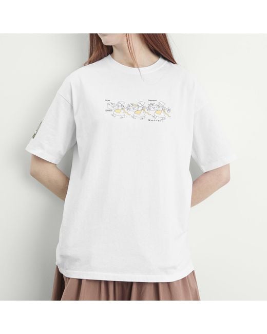 Damson Madder White Sundried Washing Line Boyfriend T-Shirt