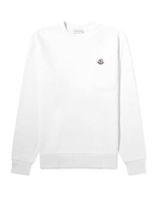 Moncler White Logo Sweatshirt for men