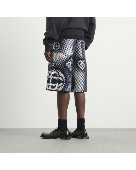 Casablanca Black Pearlescent Monogram Denim Shorts for men