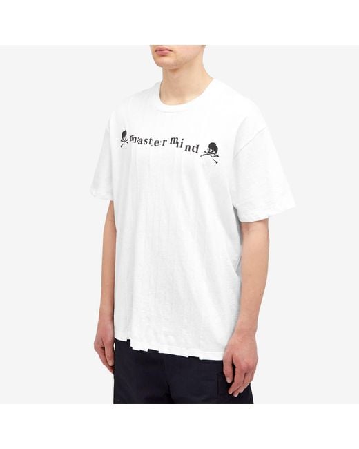 John Elliott White X Mastermind Japan Shredded T-Shirt for men