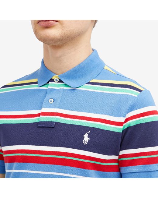 Polo Ralph Lauren Blue Multi Stripe Polo Shirt for men