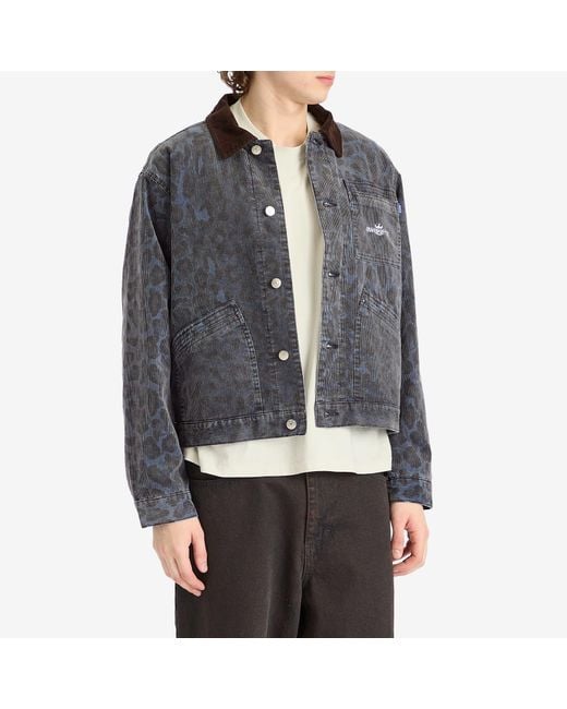 AWAKE NY Gray Leopard Corduroy Work Jacket for men