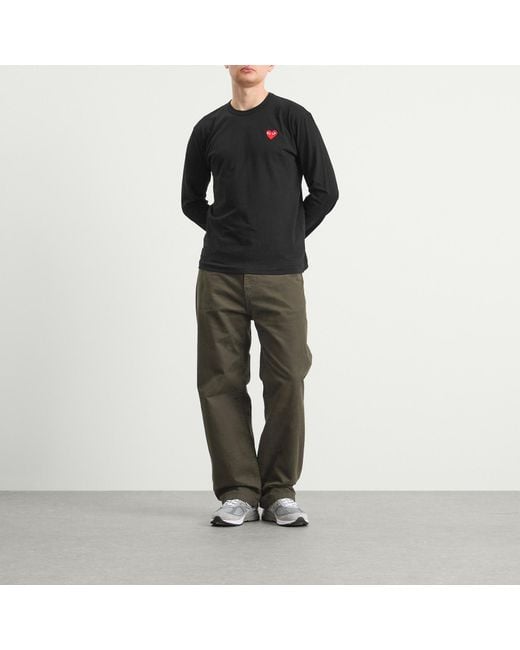COMME DES GARÇONS PLAY Black Long Sleeve Basic Logo T-Shirt for men