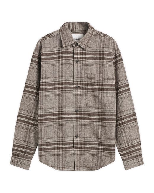 NN07 Gray Adwin Check Overshirt for men