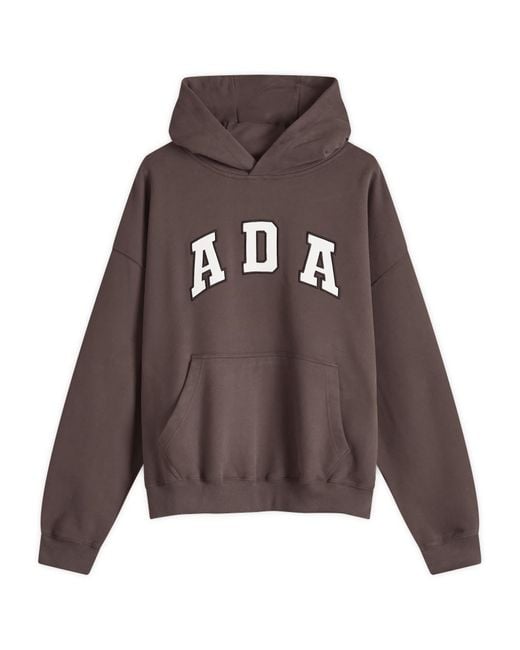 ADANOLA Brown Oversized Cotton Hoodie with Logo