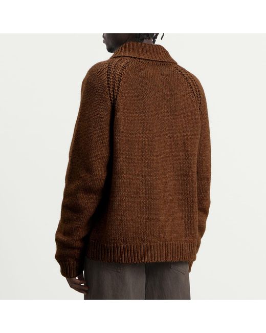Folk Brown Curve Cardigan for men