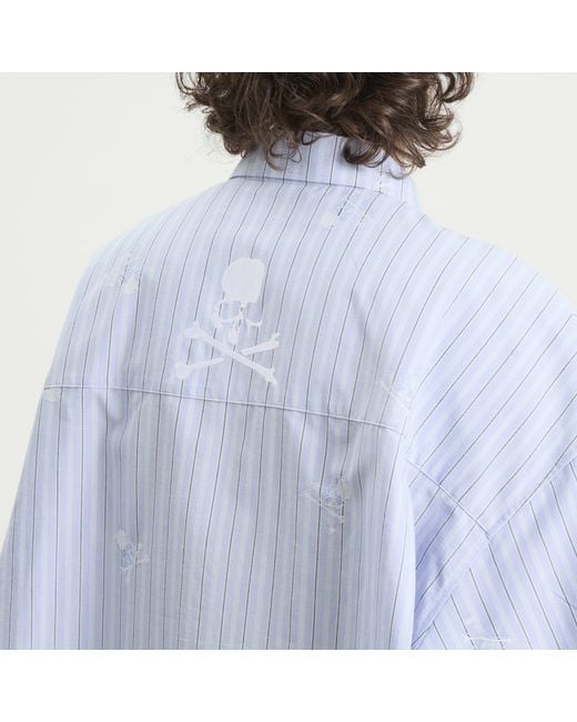 MASTERMIND WORLD Blue Loose Fit Multi Stripe Shirt for men