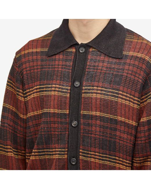 Our Legacy Brown Check Evening Polo Shirt for men