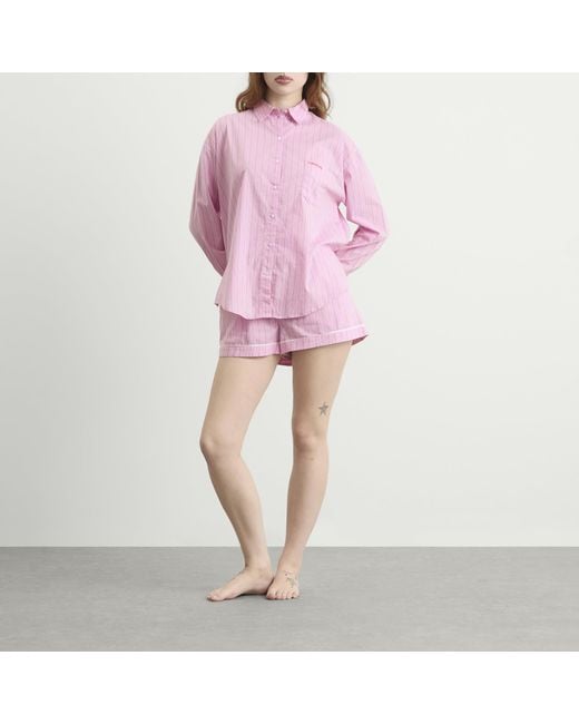Calvin Klein Pink Cotton Poplin Pyjama Set