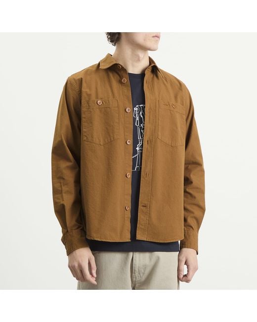 Norse Projects Brown Algot Cotton Ripstop Relaxed Shirt for men