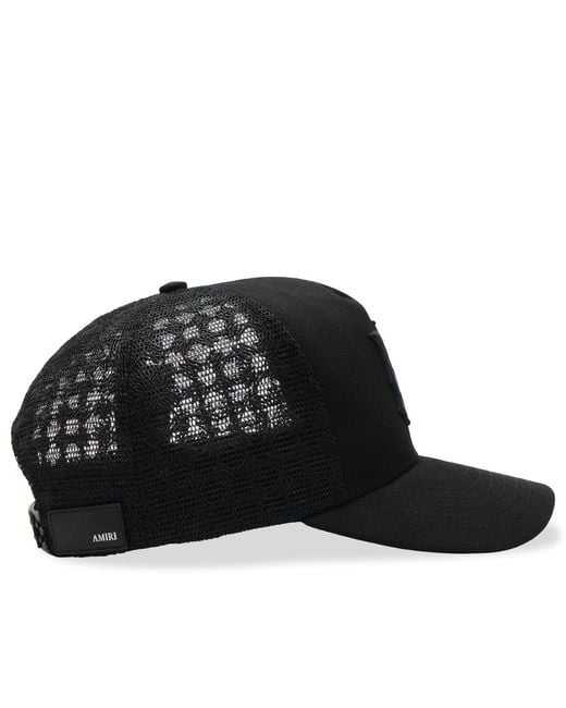 Amiri Black Canvas Ma Trucker Hat for men