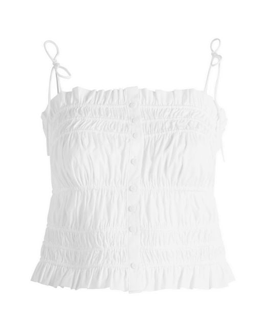 Skims White Garment Washed Poplin Ruffle Cami