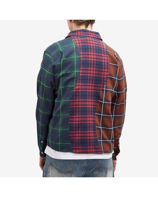 Dime Blue Triple Plaid Shirt for men