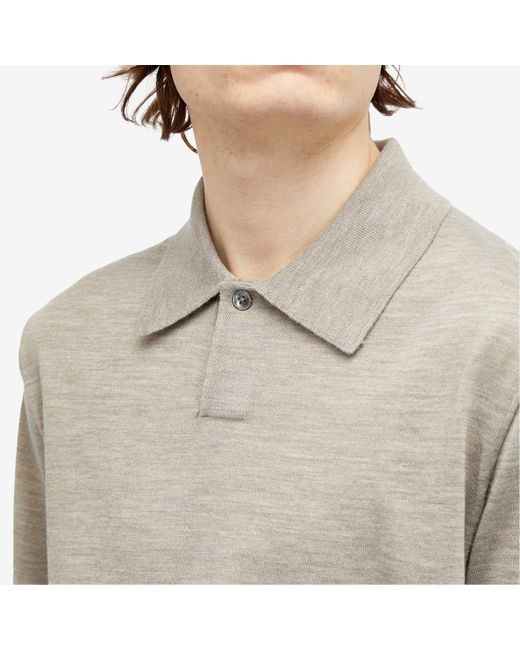 Norse Projects Gray Jon Tech Merino Polo Shirt for men