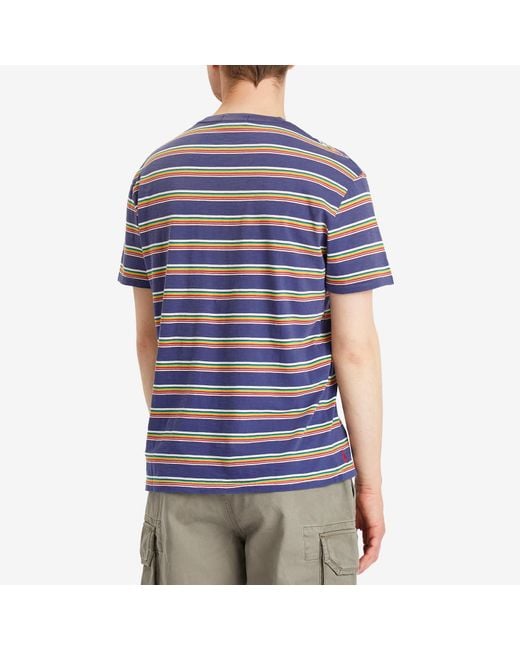 Polo Ralph Lauren Blue Surf Club Stripe T-Shirt for men