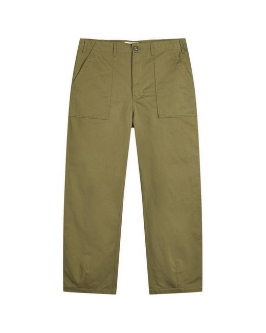 Universal Works Green Twill Fatigue Pants for men