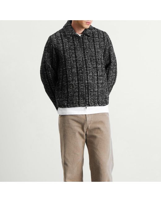 Percival Black Ingelo Zip Wool Boxy Jacket for men