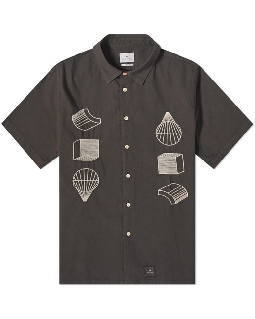 Paul Smith Black Embroidered Vacation Shirt for men